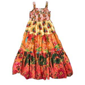 Bra -Friendly Colorful Tiered Skirt Maxi Dress From Farm Rio
